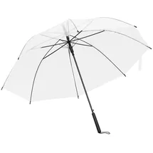 vidaXL Regenschirm Metallrippen Golfschirm Stockschirm Langschirm Partnerschirm Schirm Transparent 107cm POE Pulverbeschichtetes Metall