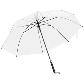 vidaXL Regenschirm Metallrippen Golfschirm Stockschirm Langschirm Partnerschirm Schirm Transparent 107cm POE Pulverbeschichtetes Metall
