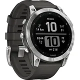 Garmin Fenix 7 Standard Silber mit graphitfarbenem Armband