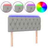 vidaXL LED Kopfteil Hellgrau 100x7x78/88 cm Stoff