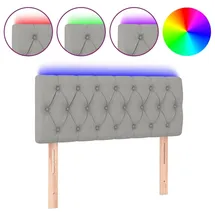 vidaXL LED Kopfteil Hellgrau 100x7x78/88 cm Stoff