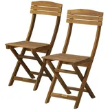Möbel Kraft Balkonklappstuhl 2er-Set aus Akazienholz Java ¦ holzfarben ¦ Maße (cm): B: 55 H: 85