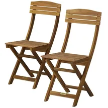 Möbel Kraft Balkonklappstuhl 2er-Set aus Akazienholz Java ¦ holzfarben ¦ Maße (cm): B: 55 H: 85