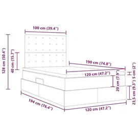 vidaXL Bett mit Stauraum und LED Schwarz 120 x 190 cm Samt