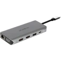 plusonic usb-c 8in1 with hdmi/vga/lan/usb USB-C 8 Ports), Dockingstation + USB, Hub, Schwarz