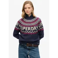 Superdry Fairisle Branded Jumper Pullover - Island Navy Multi