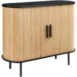 [en.casa] Tvedestrand Kommode 100 x 40 x 80 cm Schwarz/Natur