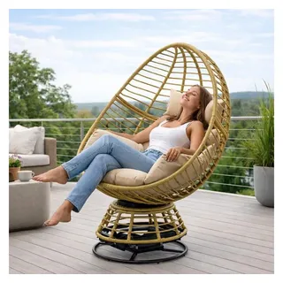 Estexo Polyrattan Loungesessel Beige