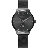 Orphelia Fashion Damen Analog Quartz Uhr Optima mit Mesh Edelstahl Armband Schwarz