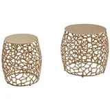 KADIMA DESIGN Beistelltisch 2er Set Aluminium Design Satztisch Metall Rund | Gr.: onesize