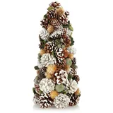 COM-FOUR Deko-Weihnachtsbaum, dekorativer Kleiner Schmuckbaum, tolle Tischdeko, optimal für die Adventszeit, ergänzt Kränze und Girlanden (Baum)