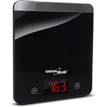 Green Blue GB171 Digitale Küchenwaage mit LED Display Digitalwaage Elektronische Waage bis 5kg min 1g Tara-Funktion (Schwarz)