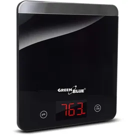 Green Blue GB171 Digitale Küchenwaage mit LED Display Digitalwaage Elektronische Waage bis 5kg min 1g Tara-Funktion (Schwarz)