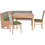 HOFMANN LIVING AND MORE Essgruppe »4tlg. Eckbankgruppe«, (Spar-Set, 4 tlg., 4tlg. Eckbankgruppe), Stühle montiert, grün