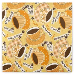 Sovie HOME Serviette Kaffee Ole in Gelb-Orange aus Linclass® Airlaid 40 x 40 cm, 12 Stück - Kaffee Cafe Frühstück