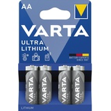 Varta Batterien AA, 4 Stück, Ultra Lithium, 1,5V, ideal für Digitalkamera, Spielzeug, GPS Geräte, Sport- & Outdoor-Einsätze