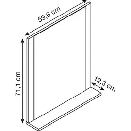 MÖBELPARTNER Spiegel Jelda 154723 platingrau, eiche-landhaus 59,6 x 12,3 x 71,1 cm