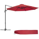 Tectake tectake® Sonnenschirm, Ø 300 cm, 6 einstellbare Neigungsstufen, UV-Schutz 50+, inklusive Schutzhülle