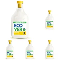 Ecover Weichspüler Nachfüllpack, sorgt für weiche und geschmeidige Wäsche, Gardenie- und Vanilleduft, 30 Wäschen, 1 x 0.75L (Packung mit 5)