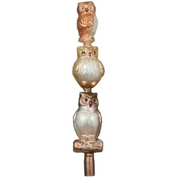 Christbaumspitze Glas Eulen 35cm Braun