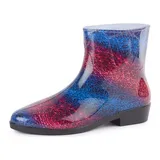 Ladeheid Damen Kurze Gummistiefel Stiefeletten bunt Regenschuhe wasserfest mit Muster LAZT201802 (Muster-23, 38 EU) - 38