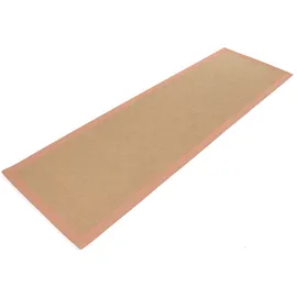 carpetfine Sisalteppich CARPETFINE "Sisal , auch als Läufer erhältlich", orange (pfirsich), B:70cm H:5mm L:200cm, Sisal, Teppiche, Sisalteppich, mit farbiger Bordüre, Anti Rutsch Rückseite, viele Größen, Wohnzimmer