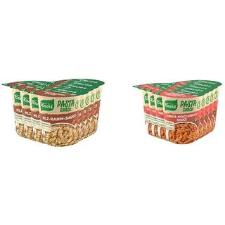 Knorr Pasta Snack Pilz-Rahm-Sauce leckere Instant Nudeln 63 g 1 Portion, 8 x 63 g Becher -, 504 g & Pasta Snack Tomaten-Mozzarella-Sauce leckere Instant Nudeln 72 g, 8er Pack (8 x 72 g)
