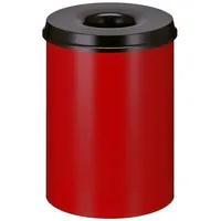 ReinigungsBerater Sicherheitspapierkorb, selbstlöschend, Stahl, 30 Liter, rot, schwarz