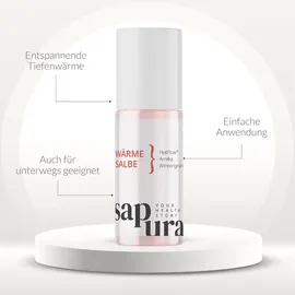 SAPURA Wärmesalbe Roll-On - Wärmebalsam Muskelverspannung Nacken Schulter - Intensiver Wärmeeffekt bei Rückenschmerzen Teufelskralle Arnika