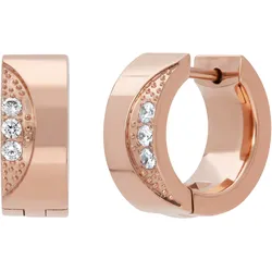 Paar Creolen TITANIA "Ohrringe", rosa (roségoldfarben), Ohrringe, Damen, Titan