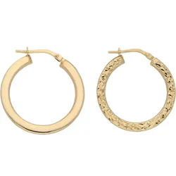 Paar Creolen VIVANCE "perfect accessoire", gelb (gelbgold 375), Ohrringe, Damen, Gelbgold 375
