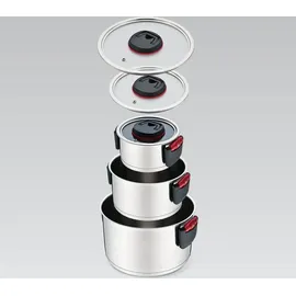 Maestro MR-3530-6 Topfset mit Klappgriffen 6 Stück, - Silber