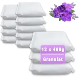 12 x 400 Gramm (4E) Luftentfeuchter Nachfüllpack Vliesbeutel XXL Box Granulat Nachfüllen Raumentfeuchter (Lavendel-Duft)