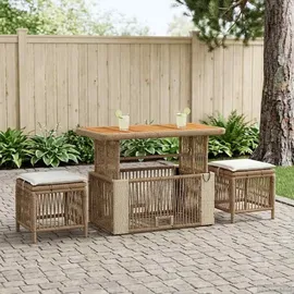 vidaXL Garten Essgruppe 4-tlg. Beige/Creme