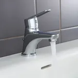 CECIPA Waschtischarmatur Wasserhahn mit Zugstange Waschbecken Mischbatterie Badezimmer Armatur