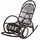 Mendler Schaukelstuhl HWC-C40 Rattansessel 58 x 110 x 58 cm Braun mit Kissen