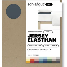 schlafgut Easy Spannbettlaken für Topper Jersey Elasthan 140 x 200 - 160 x 220 cm gray deep