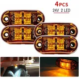 Satz Mit 4 Orangefarbenen 12v/24v Seiten-/front-/rückleuchten, Universelle Led-anzeige, Positionsanzeige Für Lkw/anhänger/wohnwagen/pkw/boot, 72 X 34 X 20 Mm