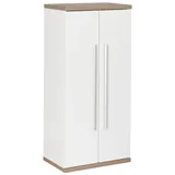 Fackelmann Stanford Doppel-Midischrank 50,5 x 106 x 32 cm Weiß/Braun