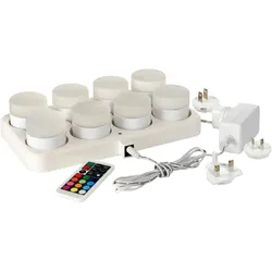 Duni 8er LED Mini Lamp -Set 186495 Multicolor inkl. Fernbedienung und 8er Ladestation (Produktionsdatum 2024)