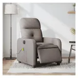 vidaXL Massagesessel Taupe Polyester 144 x 77,5 x 0 cm Grau