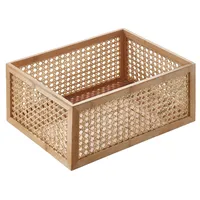 Kobolo Regalkorb aus Holz & Rattan Gr. L, 40x30x17