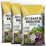 BLUMIXX Aussaaterde 60 Liter (3 x 20 Liter) torf-reduzierte Anzuchterde Kräutererde Pikiererde