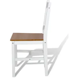 vidaXL Esszimmerstuhl Kiefernholz weiß 6er Set