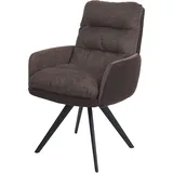 Mendler Esszimmerstuhl HWC-G66, Küchenstuhl Stuhl, drehbar Auto-Position Stoff/Textil MVG hellgrau-grau - Grau