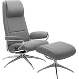 Stressless Stressless® Relaxsessel »Paris«, (Set, Relaxsessel mit Hocker), mit Hocker, High Back, mit Star Base, Gestell Chrom grau