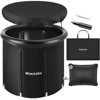 Tectake Eisbadetonne, faltbar, mit 3-facher Isolierung, zentraler Wasserablass und