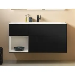 Villeroy & Boch Finion Waschtischunterschrank mit drei Auszügen und Regal | Breite 1196 mm##ohne LED-Wandbeleuchtung Regal recht .. F070GFGK