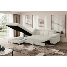 altdecor Ecksofa Cord mit Schlaffunktion 2-Sitzer Grün