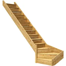 DOLLE Wangentreppe Paris 1/4 gewendelt mit Setzstufen Fichte FSC